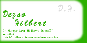 dezso hilbert business card